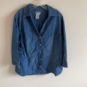 Vintage women’s faded glory denim button up